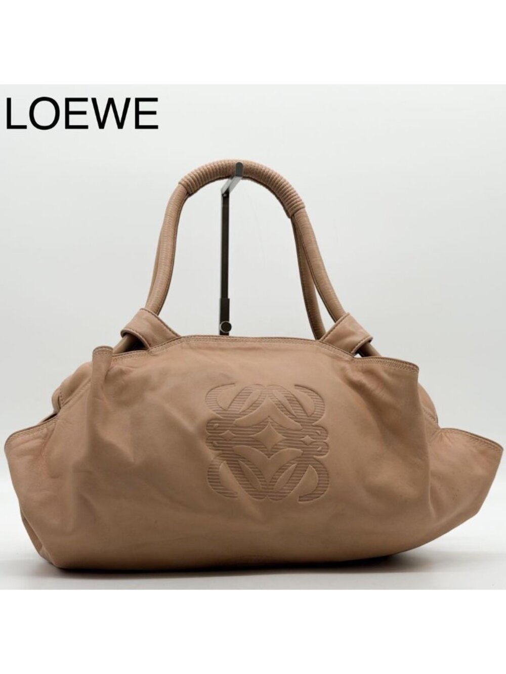 Loewe Nappa Aire Handbag Beige Anagram Logo